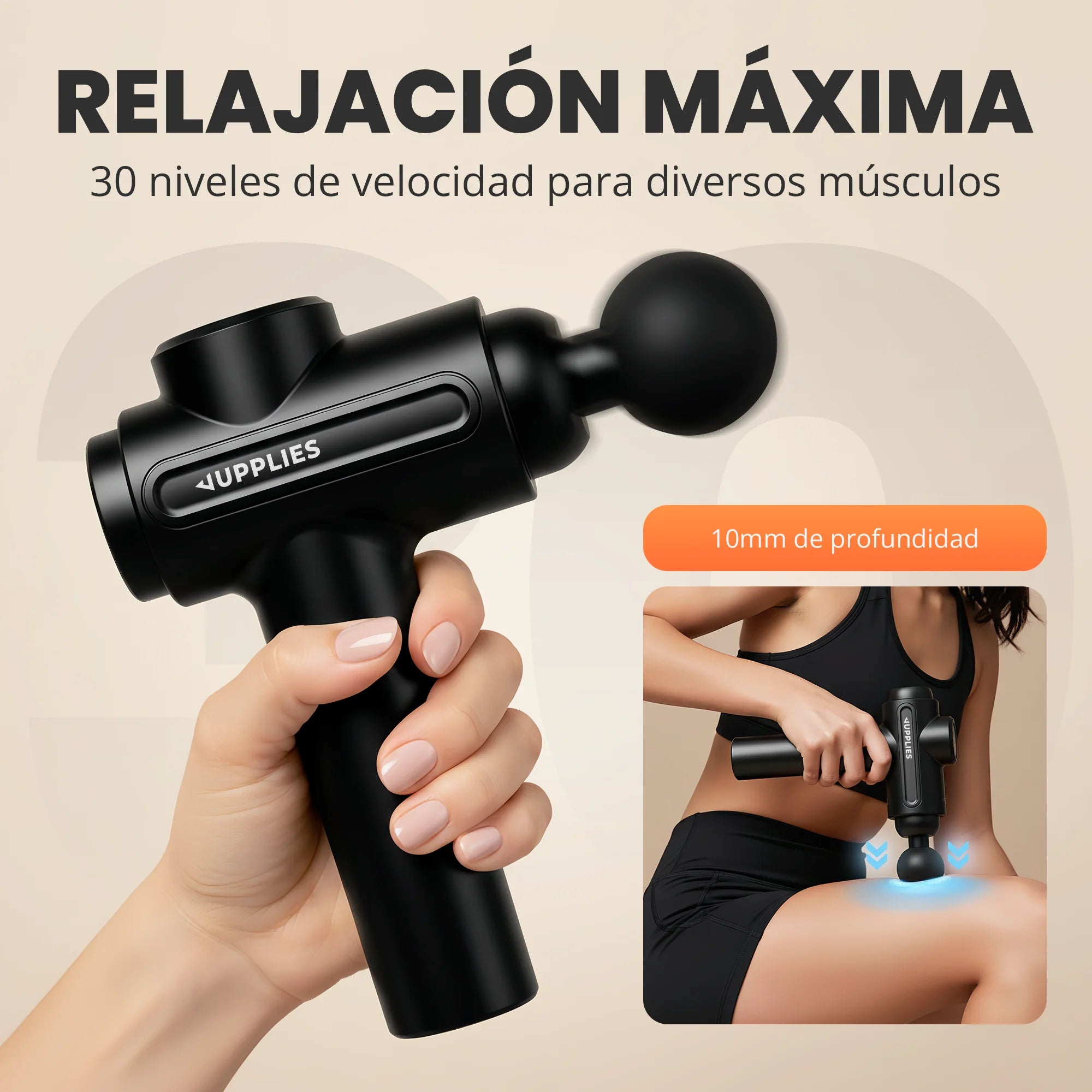 Pistola de Masaje Profesional Pro-Recover (30 Niveles + Estuche)